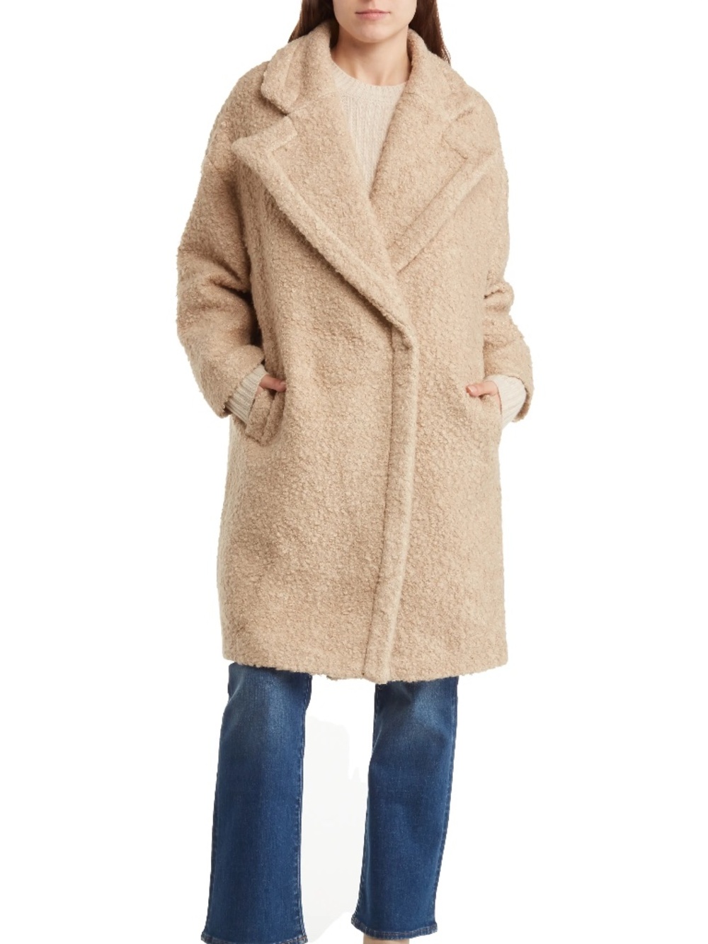 The Cashmere Project Faux Fur Shearling Teddy Coat